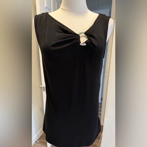 Michael Kors Black Sleeveless Ring-Detail Top (Size S)